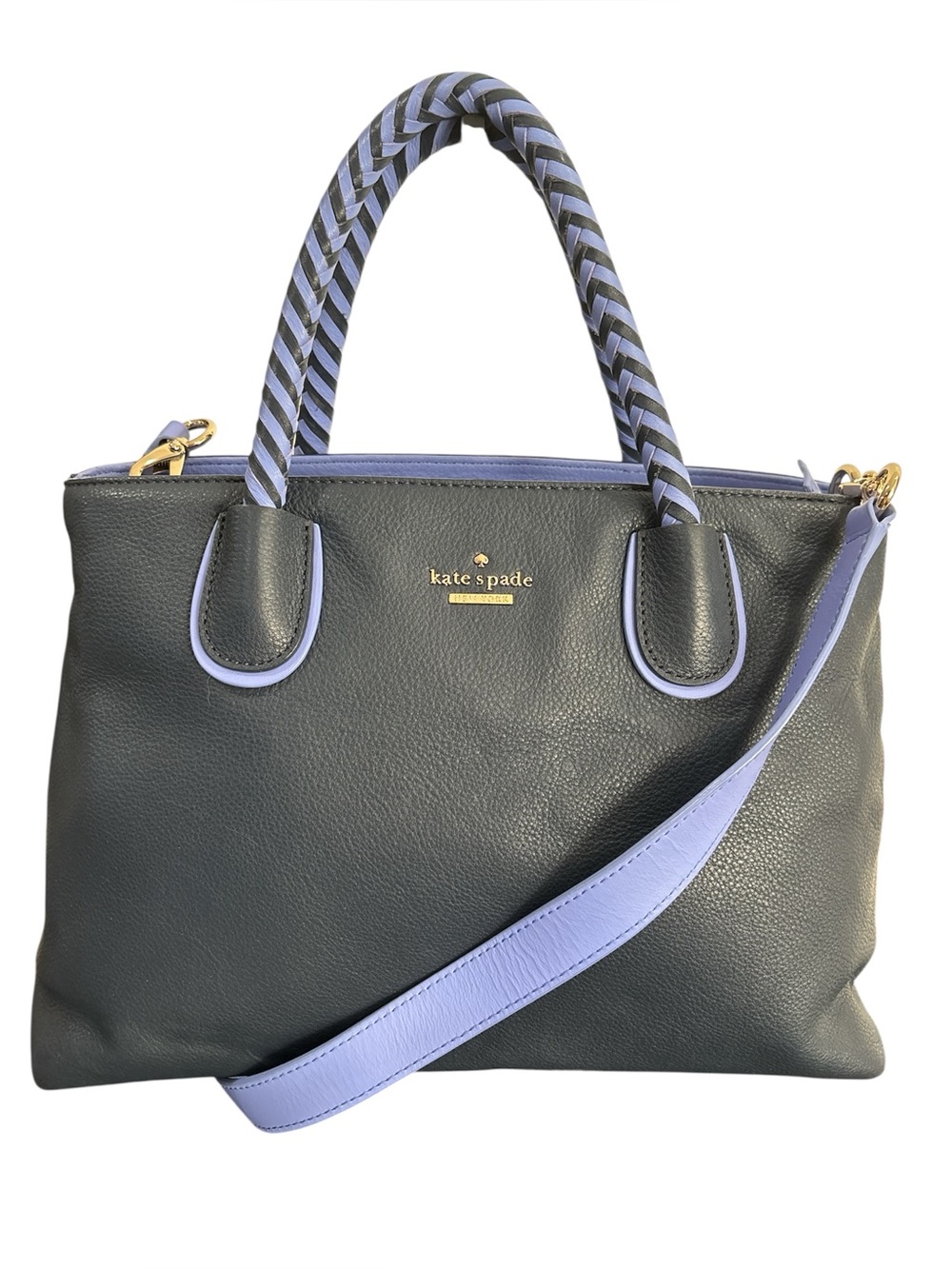 kate spade woods drive bodie satchel blue lavender